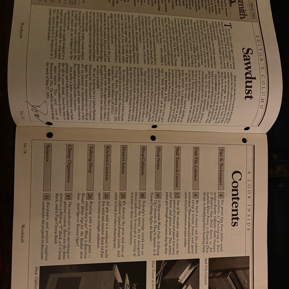🎉5/$10🎉 Woodsmith magazine number 74 April 1991 traditional oak file cabinet - Picture 2 of 8